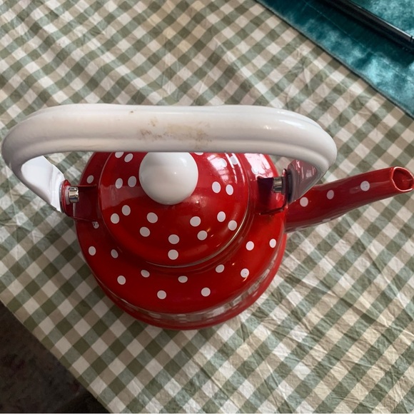 1.8 quart vintage enamel tea kettle , no whistling - Picture 5 of 6